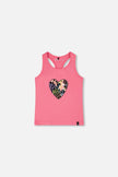 Organic Cotton Jersey Tank Top Pink With Screen Print