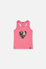 Organic Cotton Jersey Tank Top Pink With Screen Print