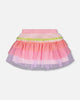 Mesh Skirt With Multicolor Frills