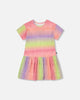 Printed Jersey Dress With Heart Back Cut Out Multicolor