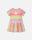 Printed Jersey Dress With Heart Back Cut Out Multicolor