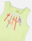 Sleeveless Bi-Material Dress Lime Green