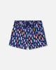 Boardshorts Blue Surfboard Print