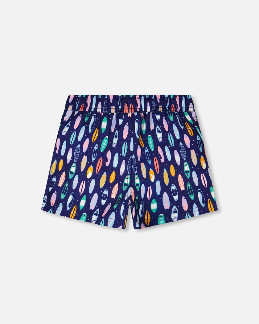 Boardshorts Blue Surfboard Print