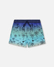 Boardshorts Blue Beach Print