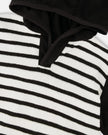 Hooded Terry T-Shirt With Shorts Set Black And White Stripes