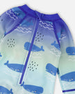 Baby And Toddlers One-Piece Long Sleeve Rashguard Blue Whale Print