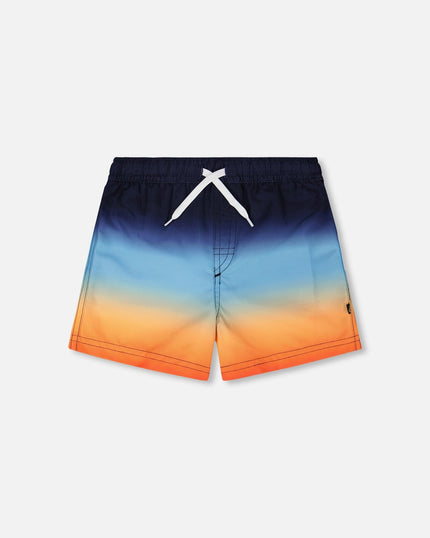 Swim Trunks Blue And Orange Gradient