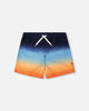 Swim Trunks Blue And Orange Gradient