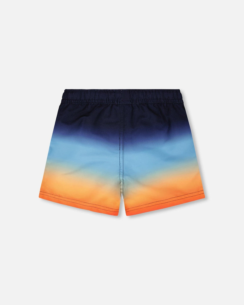Swim Trunks Blue And Orange Gradient