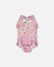Baby And Toddler One-Piece Swimsuit Purple Flower Print