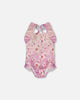 Baby And Toddler One-Piece Swimsuit Purple Flower Print