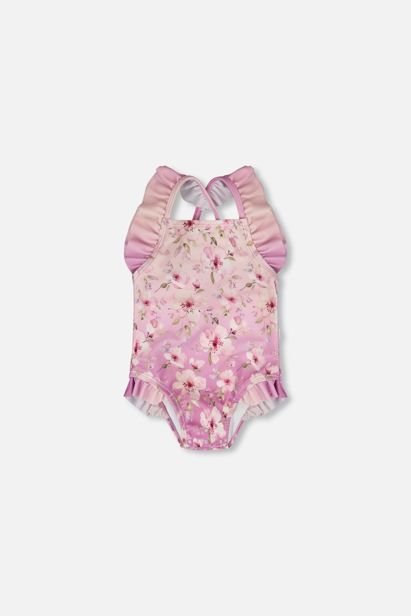 Baby And Toddler One-Piece Swimsuit Purple Flower Print
