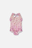 Baby And Toddler One-Piece Swimsuit Purple Flower Print