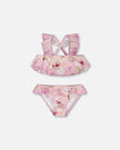 Two-Piece Swimsuit Purple Flower Print