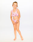 Two-Piece Swimsuit Purple Flower Print