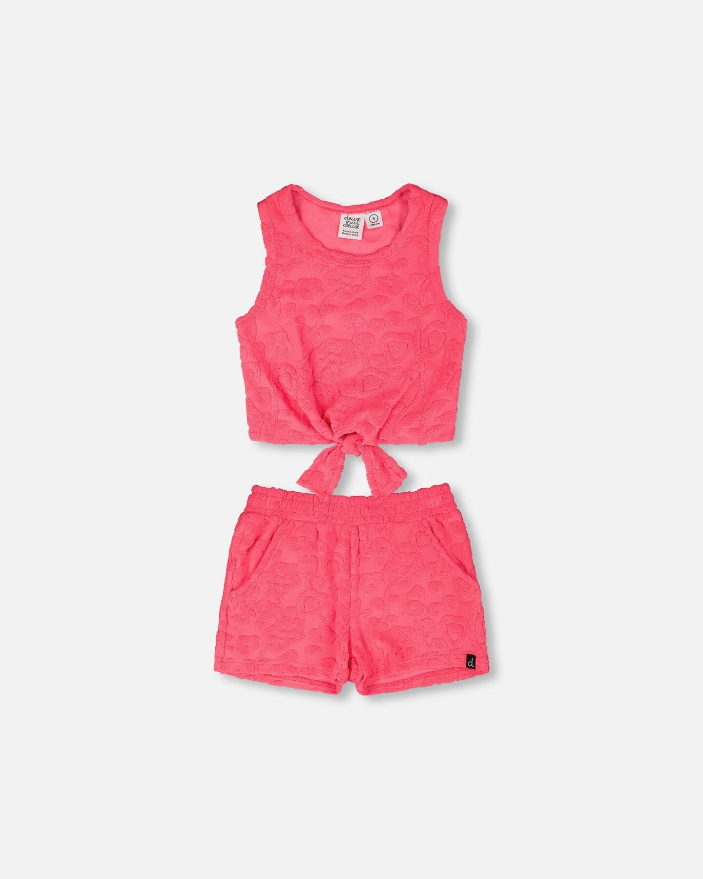 Terry Tank Top With Shorts Set Pink