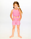 Terry Tank Top With Shorts Set Pink