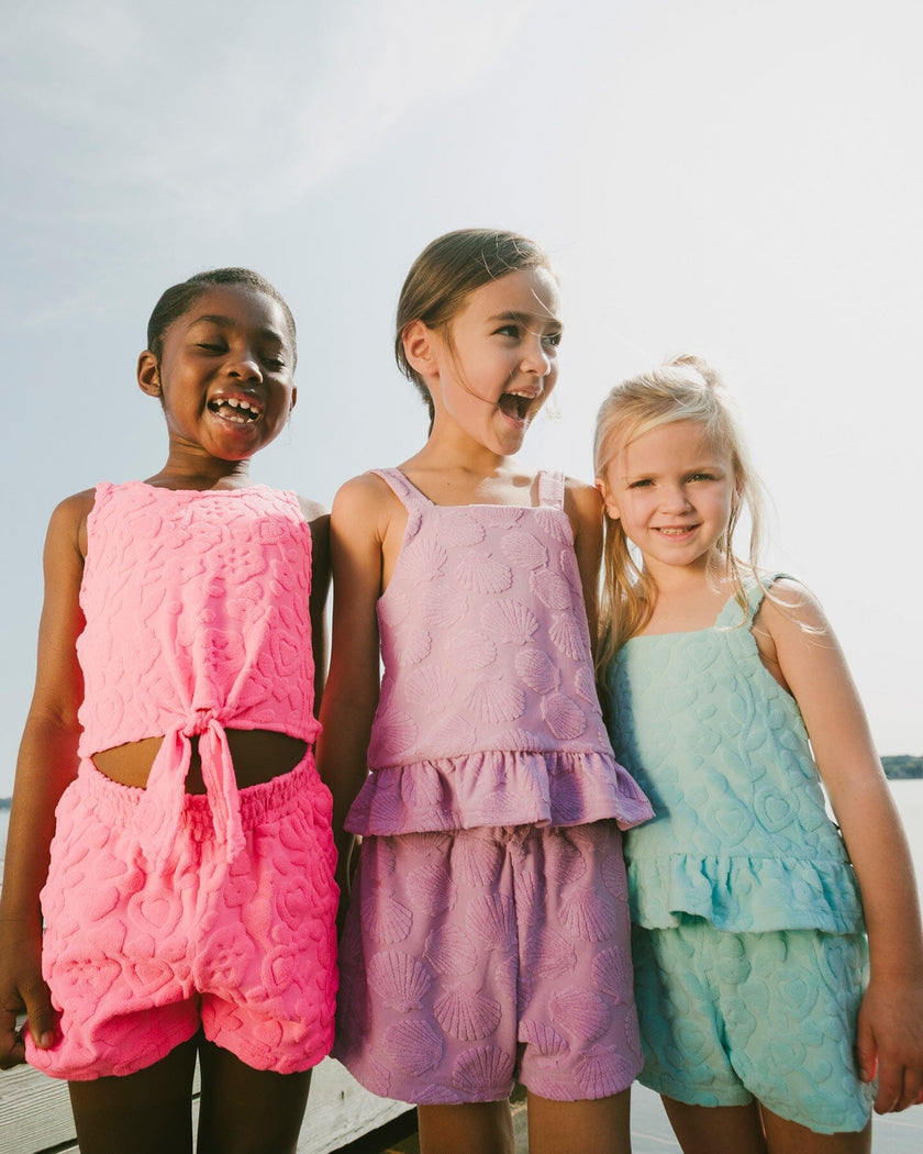 Terry Tank Top With Shorts Set Pink