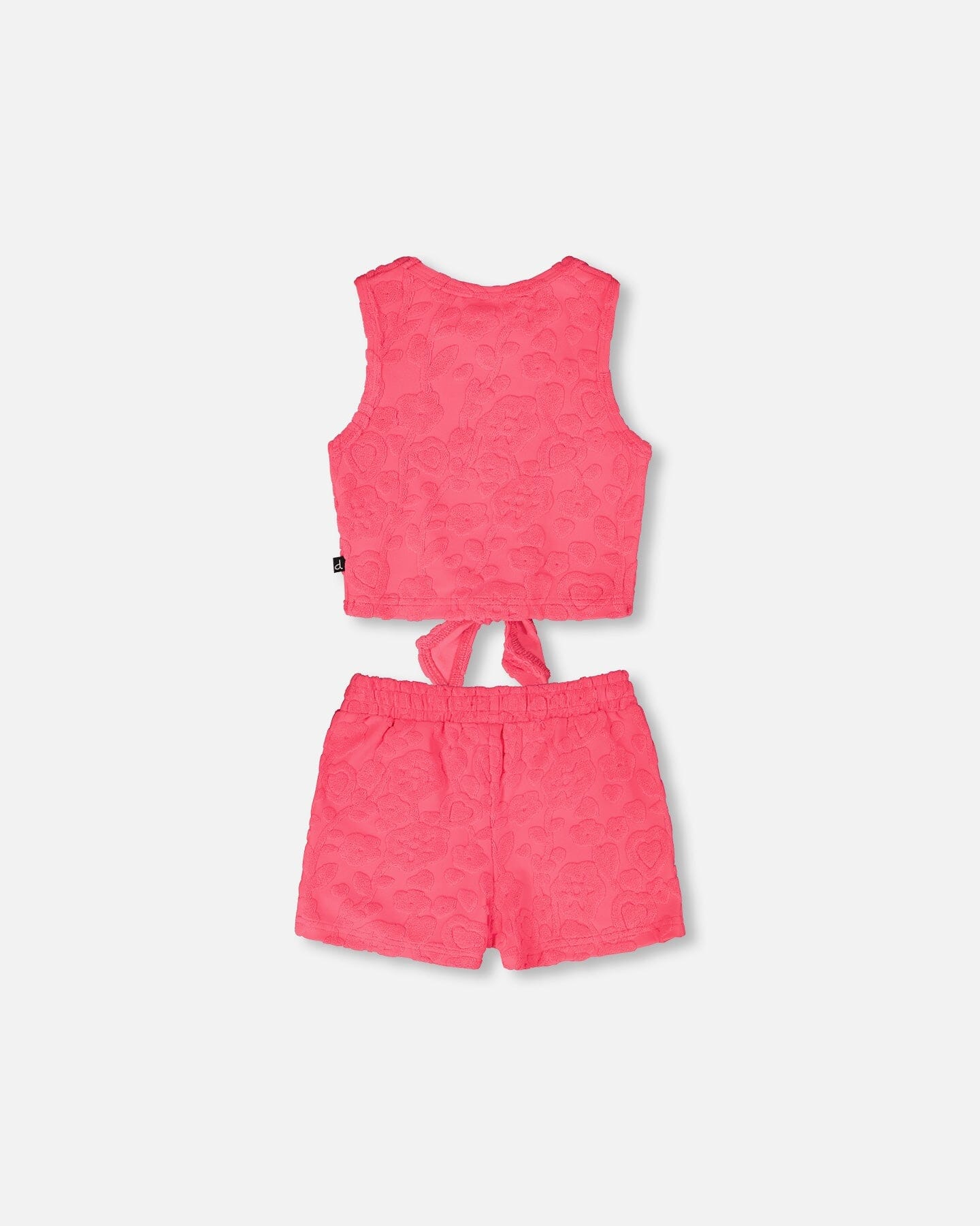 Terry Tank Top With Shorts Set Pink