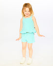 Terry Tank Top With Shorts Set Light Blue