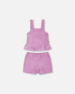 Terry Tank Top With Shorts Set Lilac