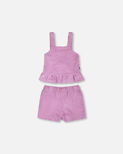 Terry Tank Top With Shorts Set Lilac