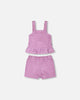 Terry Tank Top With Shorts Set Lilac