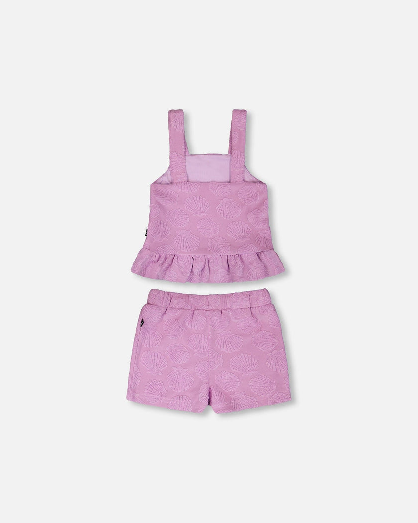 Terry Tank Top With Shorts Set Lilac