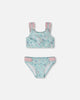 Two-Piece Swimsuit Blue Seahorse Print