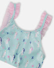 Two-Piece Swimsuit Blue Seahorse Print