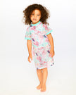 Mesh Beach Dress Blue Flamingo Print