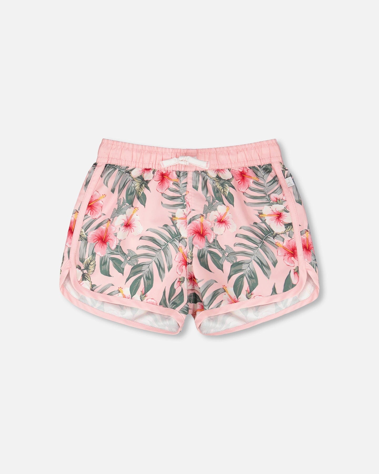 Swim Shorts Pink Hibiscus Print