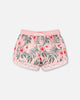 Swim Shorts Pink Hibiscus Print