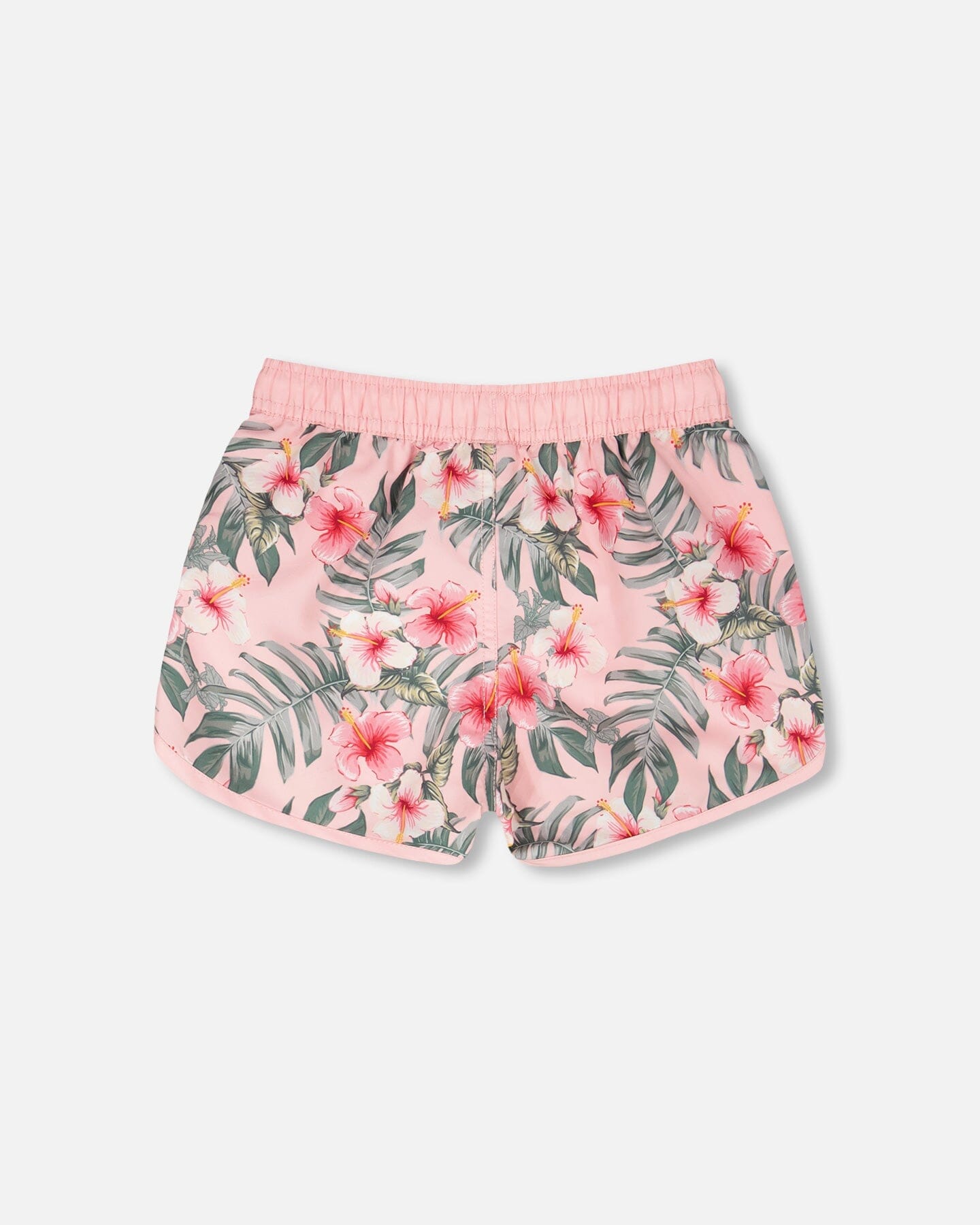 Swim Shorts Pink Hibiscus Print