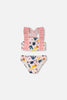Two-Piece Swimsuit Pink Printed Fruits