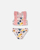 Two-Piece Swimsuit Pink Printed Fruits