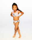 Two-Piece Swimsuit Pink Printed Fruits