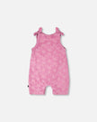 Terry Cloth Romper With Bows Pink