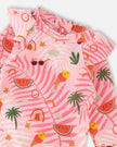 Baby And Toddler One-Piece Long Sleeve Rashguard Pink Beach Print