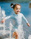 Baby And Toddler One-Piece Long Sleeve Rashguard Blue Seahorse Print