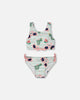 Two-Piece Swimsuit Blue Flamingo And Cactus Print