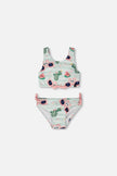 Two-Piece Swimsuit Blue Flamingo And Cactus Print