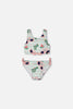 Two-Piece Swimsuit Blue Flamingo And Cactus Print