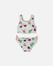 Two-Piece Swimsuit Blue Flamingo And Cactus Print