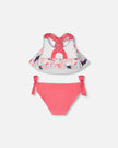 Two-Piece Swimsuit Blue Flamingo Print