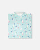 Hooded Beach Towel Blue Seahorse Print