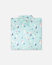 Hooded Beach Towel Blue Seahorse Print