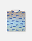 Hooded Beach Towel Blue Whale Print