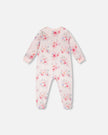 Organic Cotton Baby One-Piece Pyjama Pink Flower Print